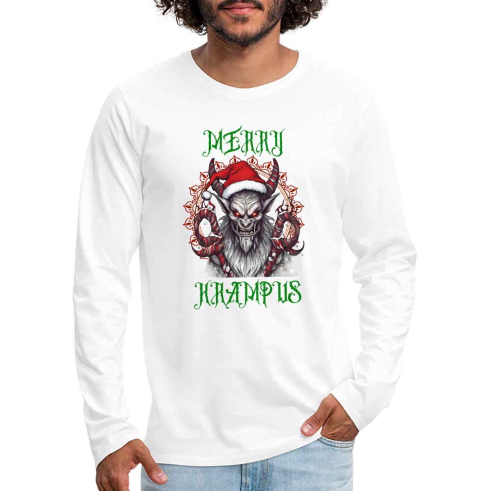 Merry Krampus Long Sleeve T-Shirt (Men's) - white