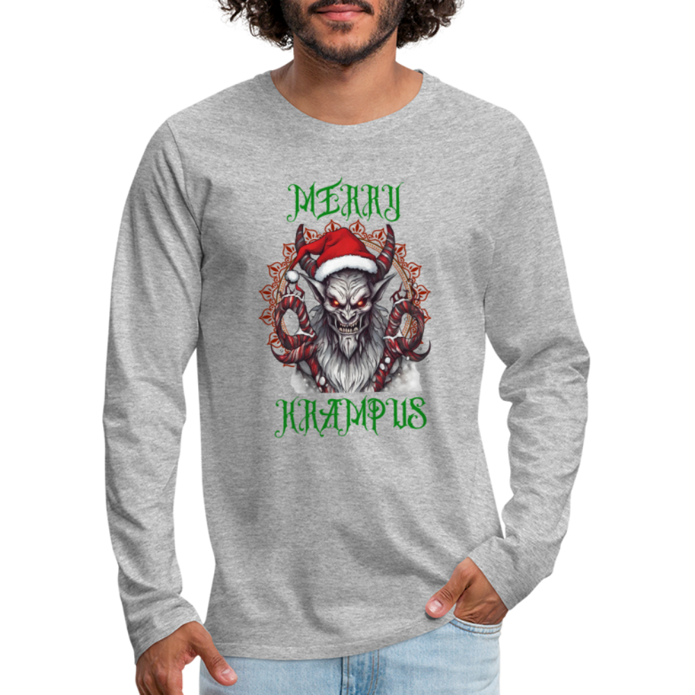 Merry Krampus Long Sleeve T-Shirt (Men's) - heather gray