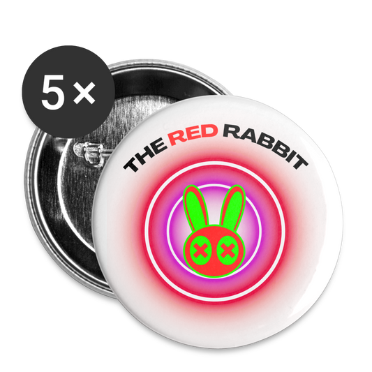 Red Rabbit Buttons (5-pack) - white