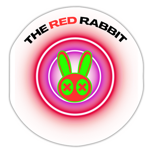 Red Rabbit Sticker - white matte