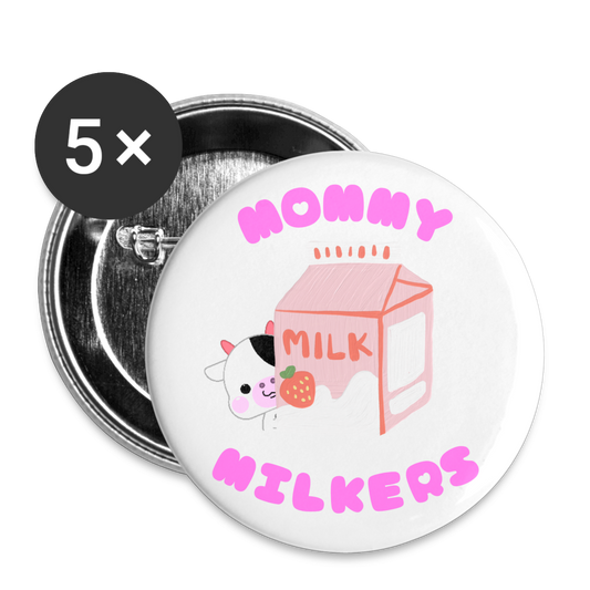 Mommy Milkers Buttons (5 Pack) - white